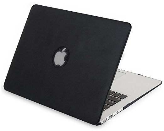 iDonzon Hard PU Leather Coated See Thru Case for MacBook Pro 15" RETINA Display Model A1398 NO CD-ROM Drive –Black