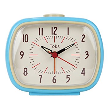 Lily’s Home Quiet Non-ticking Silent Quartz Vintage/Retro Inspired Analog Alarm Clock - Blue