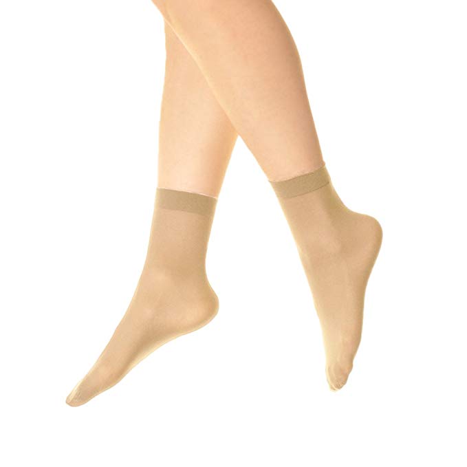 Angelina Nylon Ankle Hosiery 40D Sheer (6-Pairs)