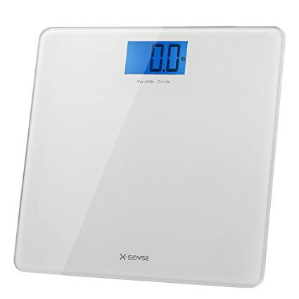 X-Sense Precision Digital Bathroom Scale Body Fat Weight Scales with Step-On Technology, White