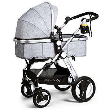 Infant Toddler Baby Stroller Carriage - Cynebaby Compact Pram Strollers add Tray (Gray)