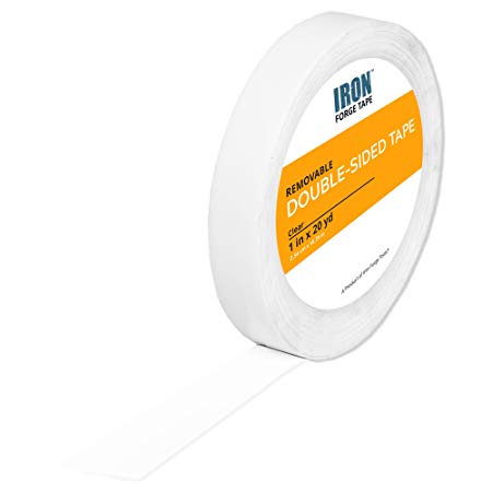 Removable Double Sided Tape, Clear - 1 inch x 20 Yards Two Sided Removable Mounting Tape