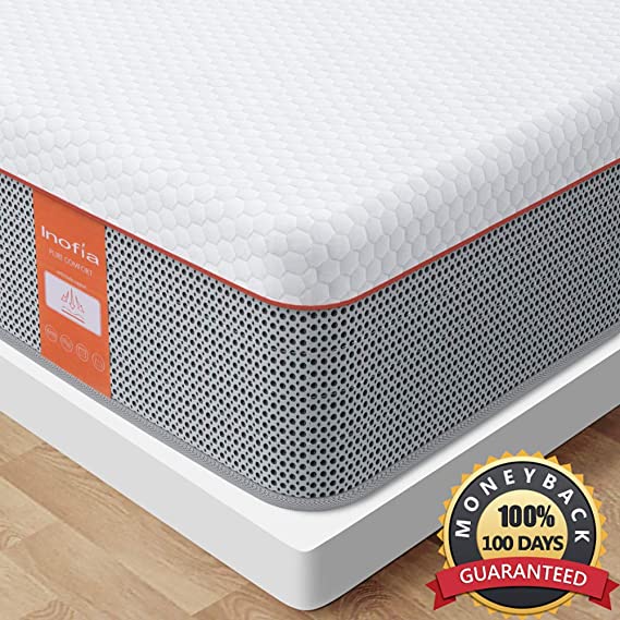 Twin Mattress, Inofia Twin Size Gel Memory Foam Hybrid Mattress, 10 Inch Individual Pocket Spring Single Mattress, Bed in a Box, Stronger Edge Support, More Pressure Relief, Twin