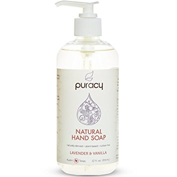 Puracy Natural Liquid Hand Soap, Sulfate-Free Hand Wash, Lavender and Vanilla, 355 mL