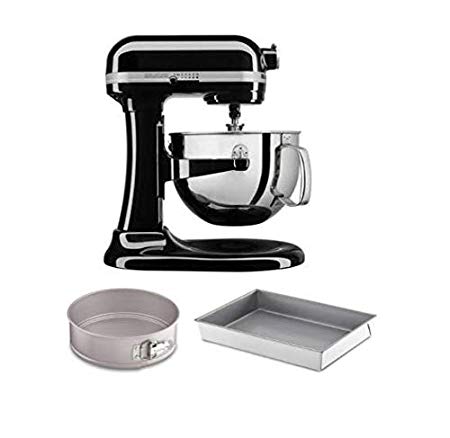 KitchenAid KL26M1XCMOB KitchenAid Professional 6 Quart Bowl Lift Stand Mixer with 2 Piece Bakeware Set, Onyx Black