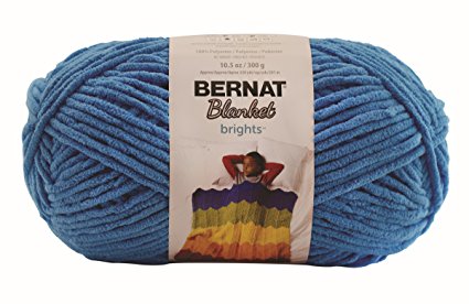 Bernat Blanket BrightsYarn - (6) Super Bulky Gauge  - 10.5 oz - Busy Blue  -  Machine Wash & Dry