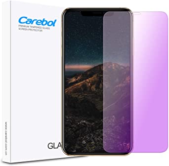 Carebol Anti Blue Light Tempered Glass Screen Protector for iPhone Xs max,iPhone 11 pro max [6.5" inch] Eye Protect, Explosion-Proof Screen, High Definition [1 Pack]