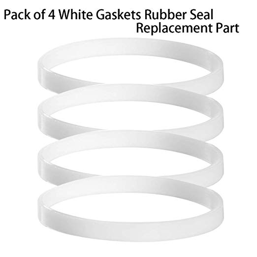 Pack of 4 White Gaskets Rubber Sealing O-Ring Replacement Part for Nutri Ninja Blenders 900W BL450-70, BL451-70, BL454-70, BL455-70 1000W BL480-70, BL480W-70, BL481-70, BL482-70, BL483-70,BL484-70