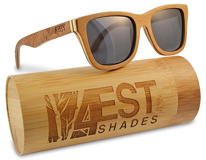 Wood Sunglasses made from Maple/Cherry-100% polarized lenses in a wayfarer that floats!