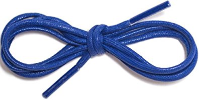 Waxed Cotton Round Shoelaces 1/8" Thick Solid Colors For Dress Shoes