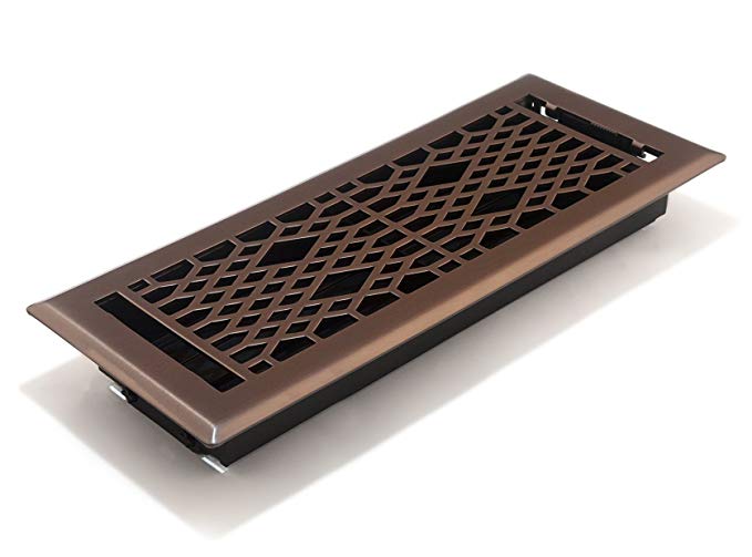 Accord AMFRLRBCA412 Cathedral Floor Register, 4-Inch x 12-Inch(Duct Opening Measurements), Light Oil-Rubbed Bronze