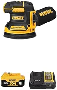 DEWALT 20V MAX Orbital Sander (DCW210B) with DEWALT 20V MAX* 5.0 Ah Battery Charger Kit (DCB205C)