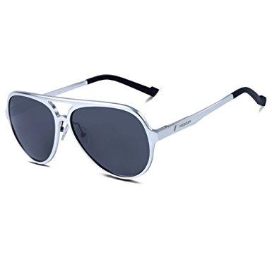 HODGSON Aviator Polarized Sunglasses for Men Women, AL-MG Frame Unbreakable Lens