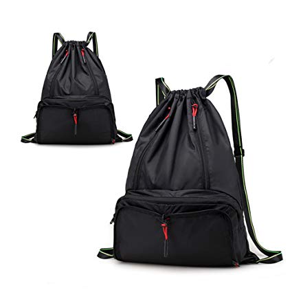 Yinjue Sport Gymsack Cinch Sack Drawstring Backpack for Men&Women Kids, Lightweight Foldable Travel Hiking Yoga Summer Swimming Dancer Bags