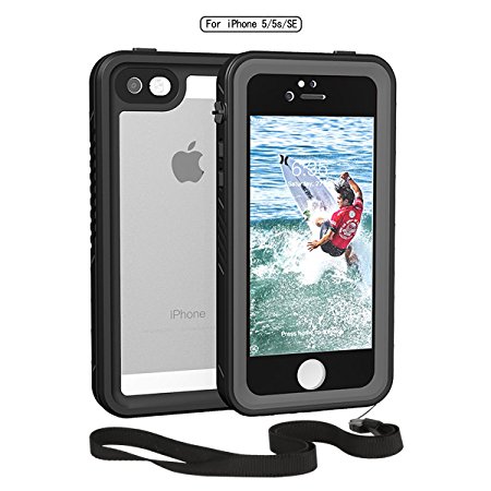 Waterproof Phone Case iphone 5S 5 SE,Moskee High Precision Full Body Underwater Protective Case with Sensitive Fingerprint(Shockproof/Dustproof/snowproof/Dirtproof)