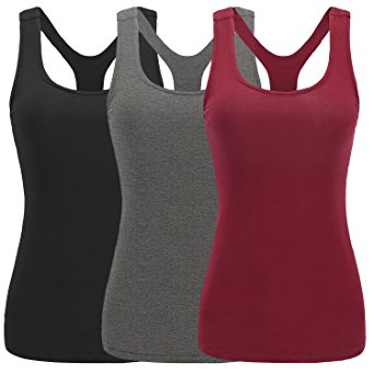 TELALEO Tank Tops for Women, Womens V-Shape Workout Tank Tops Clothes for Women Yoga Basic Running 3 Pack