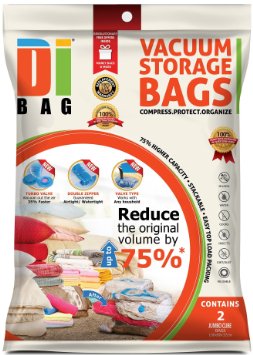 DIBAG ® Set of 2-Vacuum Storage Space Saver Bags Cube with Gussets, 100 x 80 x 32 cm.