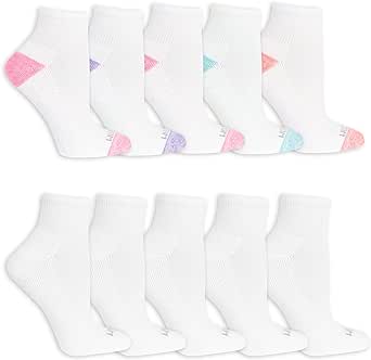 Fruit of the Loom Women's Everyday Soft Cushioned Ankle Socks (10 Pack)