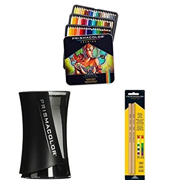 Prismacolor Premier Colored Pencils, Soft Core, 72 Pack with Pencil Sharpener and Blender Pencils