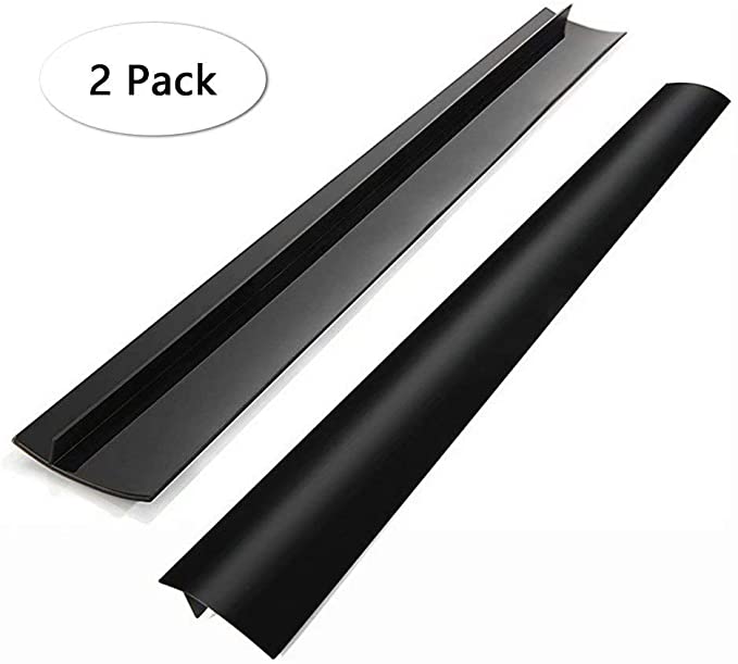 BACARD 21 inches Silicone Stove Counter Gap Cover ，Seals Out Spills Between Counters,Slit Fill Strips Black