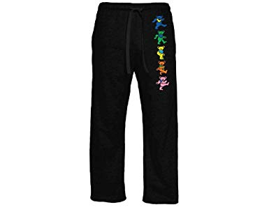 Ripple Junction Grateful Dead Adult Unisex Dancing Bears Vertical Light Weight Pocket Lounge Pants