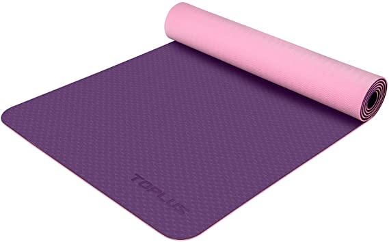 TOPLUS Yoga Mat, Non-Slip Yoga Mat Eco Friendly Exercise & Workout Mat with Carrying Strap- for Yoga, Pilates and Floor Exercises(1/4 inch-1/8 inch)