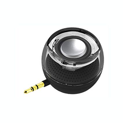 Portable Speaker, Leadsound Crystal 3W 27mm 8Ω Mini Wireless Speaker with 3.5mm Aux Audio Jack Plug in Clear Bass Micro USB Port Audio Dock for Smart Phone, for iPad, computer (Black)