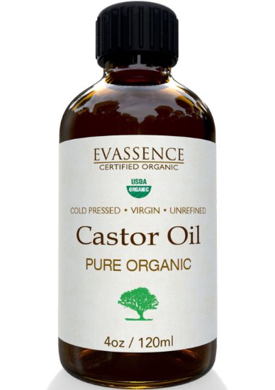 Castor Oil 4oz USDA Pure Organic for Hair Growth Scalp and Skin Care Nails Eyelashes Unrefined Virgin Oil