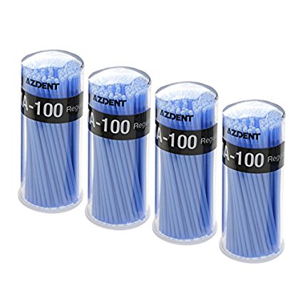 AZDENT® Disposable Regular Micro Applicators Oral Care Brushes Blue(4 bottles)