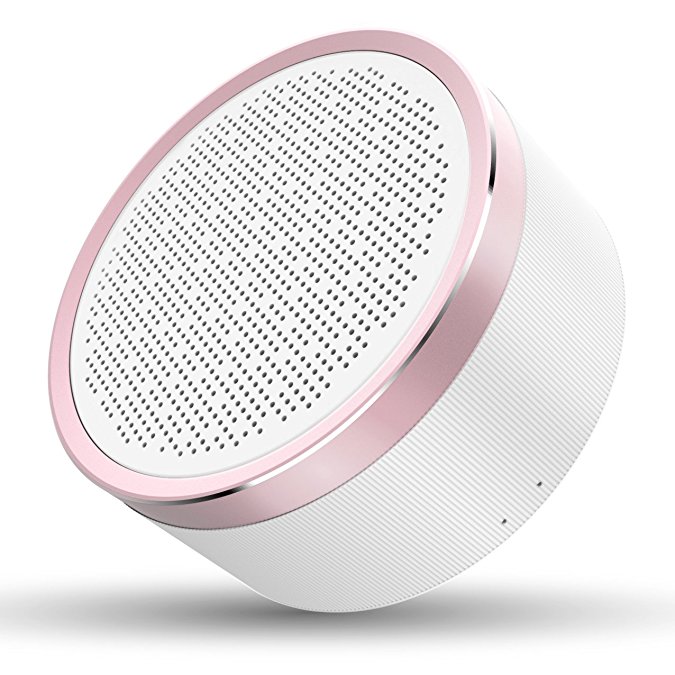 LINGYI Portable Bluetooth Speakers | 18-Hour Playtime | 33-Foot Bluetooth Range | Built-in Mic | AUX Line & TF Card slot | HD Sound and Bass (Rose gold)