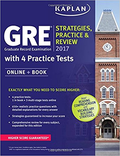 GRE 2017 Strategies, Practice & Review with 4 Practice Tests: Online   Book (Kaplan Test Prep)