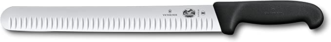 Victorinox Swiss Army - 47645 Cutlery Fibrox Pro Slicing Knife, Granton Blade, Black, 12-Inch