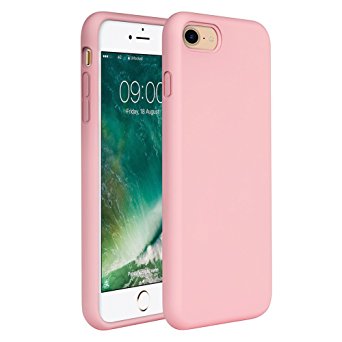 iPhone 8 Silicone Case, iPhone 7 Silicone Case Miracase Liquid Silicone Gel Rubber Case Full Body Protection Shockproof Cover Case Drop Protection for Apple iPhone 7/ iPhone 8(4.7") (Rose Pink)