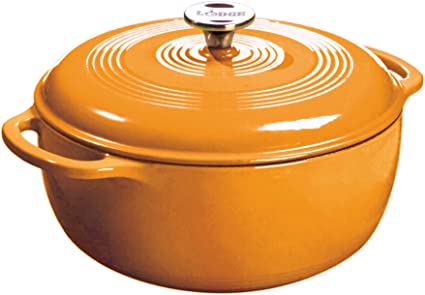 Lodge Enameled Cast Iron Dutch Oven, 6 Qt, Apricot