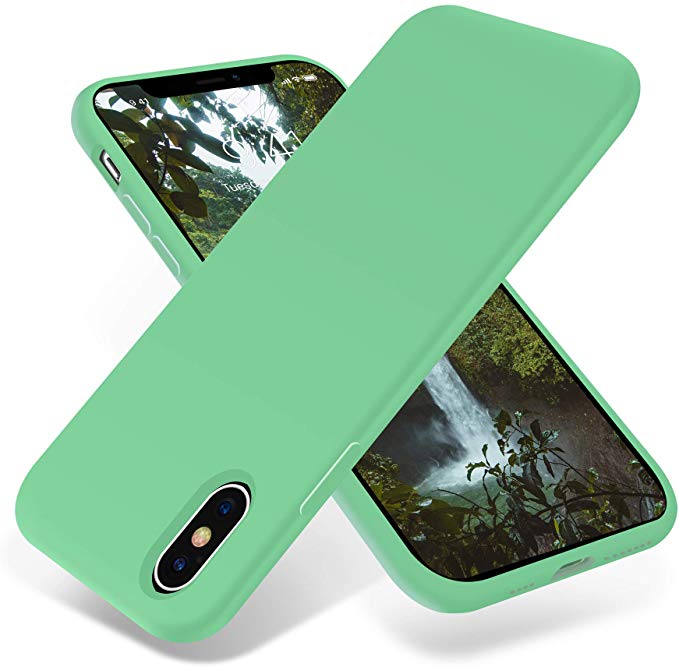 OTOFLY iPhone Xs Max Case,Ultra Slim Fit iPhone Case Liquid Silicone Gel Cover with Full Body Protection Anti-Scratch Shockproof Case Compatible with iPhone Xs Max, [Upgraded Version] (Spearmint)