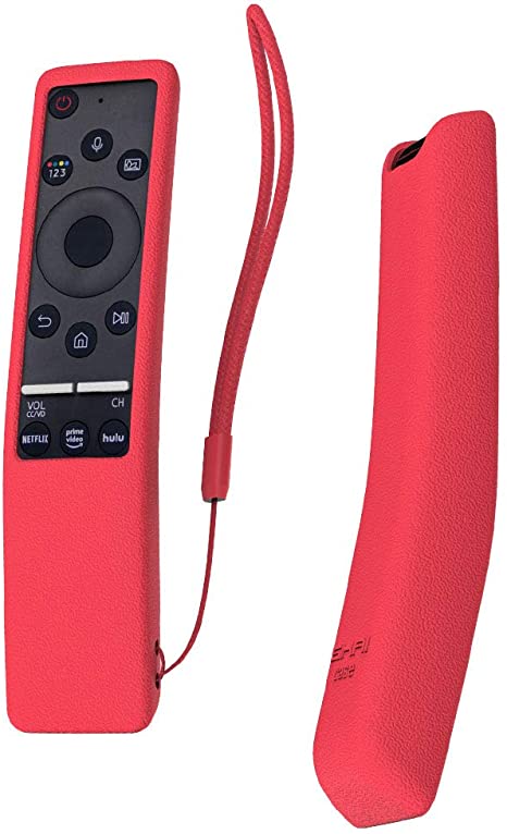 SIKAI Silicone Protective Case for Samsung BN59-01312A OneRemote Shockproof Skin-Friendly Anti-Slip Battery Cover for Samsung QLED 8K TV Remote Anti-Lost with Remote Loop (Red)