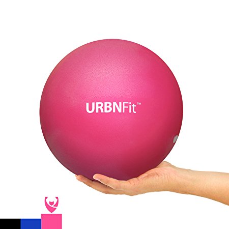 Mini Pilates Ball - Small Exercise Ball for Yoga, Pilates, Barre, Physical Therapy, Stretching and Core Fitness - Includes Mini Stability Ball Workout Guide