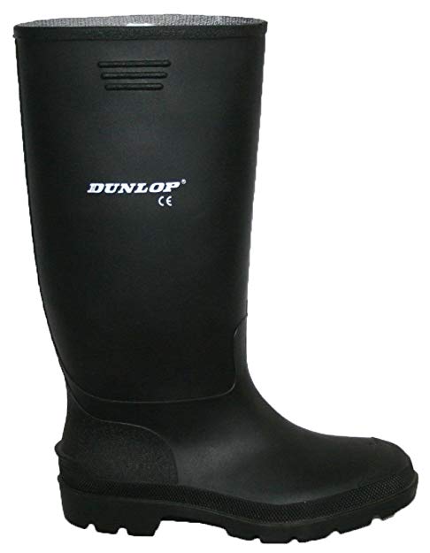 DUNLOP WELLIES BLACK AND GREEN MENS FULLY WATERPROOF SIZES 3-12