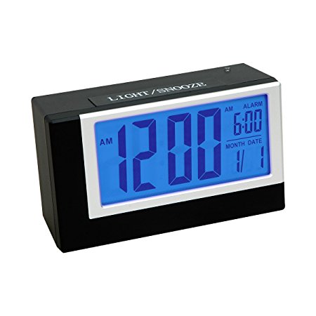 Hippih Digital Alarm Clock ,Electric Alarm Clock with Snooze Light Function Batteries Powered (Black)