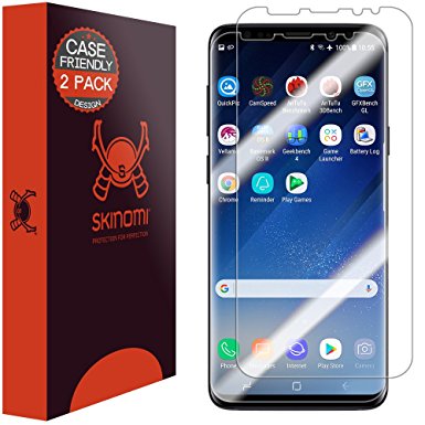 Galaxy S9 Screen Protector (Case Friendly, 2-Pack), Skinomi TechSkin Full Coverage Screen Protector for Galaxy S9 Clear HD Anti-Bubble Film