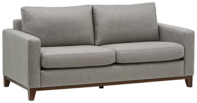 Rivet North End Exposed Wood Modern Sofa, 78" W, Grey Weave