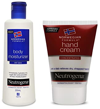 Neutrogena Norwegian Formula Body Moisturizer, 250ml and Neutrogena Norwegian Formula Hand Cream, 56g