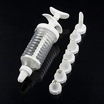 Cake Decorating Decorator with 8 Tips Nozzles Icing Syringe Piping Set Tool Kit