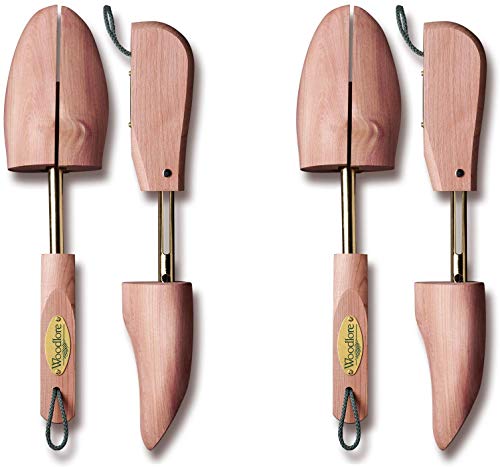Woodlore Women’s Shoe Trees Adjustable 2-Pack (For 2 pair of Shoes), Aromatic Cedar Wood, USA Made