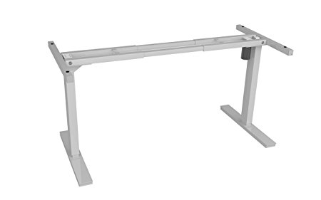 Ergo Elements Adjustable Height Standing Desk with Electric Push Button Base, White