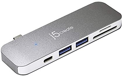 j5create USB-C 6-in-1 UltraDrive Mini Dock USB C USB 3.1 Power Delivery | SD/microSD Slots | Compatible with MacBook, Chromebook and USB C Devices