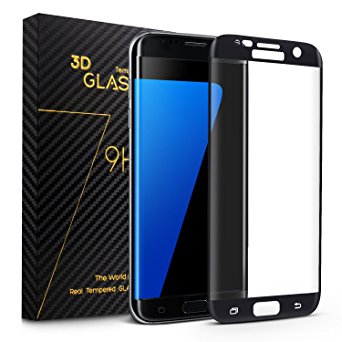 Ameauty Samsung Galaxy S7 Edge Screen Protector, Full Coverage, Premium 3D Tempered Glass Screen Cover with 9H Hardness Ultra HD Clear Anti-Bubble Shatterproof (Black)