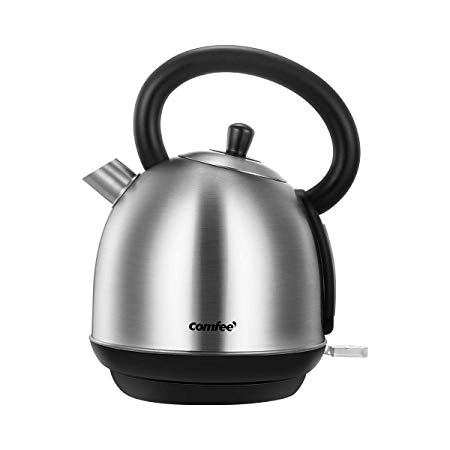 Comfee Stainless Steel Electric Kettle 1.8L, Classic Design Cordless Fast Water Boiler with Boil Dry Protection