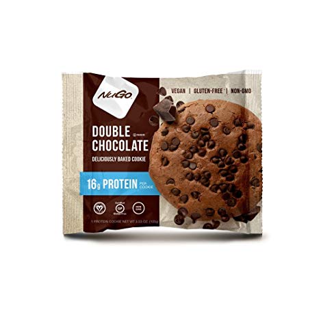 NuGo Gluten Free Protein Cookie, Double Chocolate, 3.53 oz, 12 Count