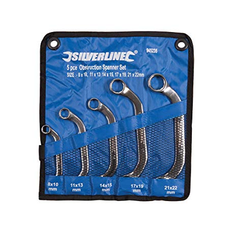 Silverline 945235 Obstruction Spanner Set, 5-Piece, 8-22 mm
